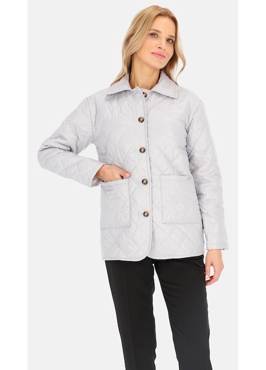 Geaca scurta de primavara, Perso, matlasata, gri, poliester, pentru femei