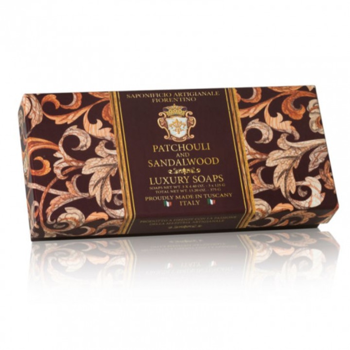 Set sapun Patchouli & Sandalwood 3 x 125 gr