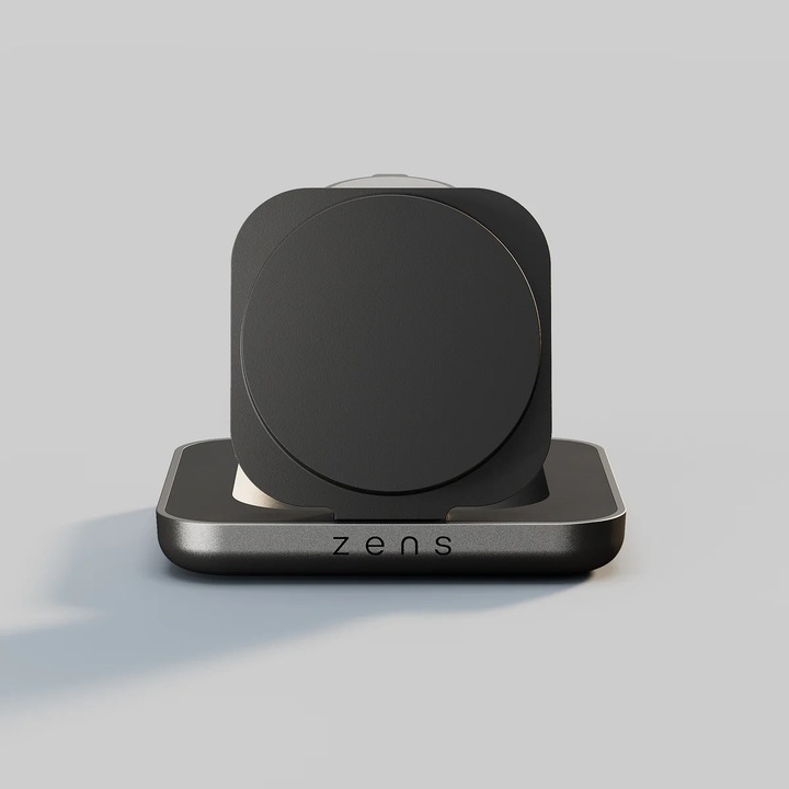 Zens Nightstand Charger Pro 2 vezeték nélküli töltő, 15W, kompakt, cinkötvözet design, iPhone és Apple Watch készülékekhez