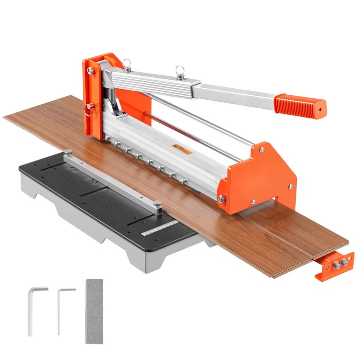Masina de taiat pentru parchet laminat si vinil, 304.8 mm, negru-portocalie, suport telescopic, levier din aliaj de aluminiu