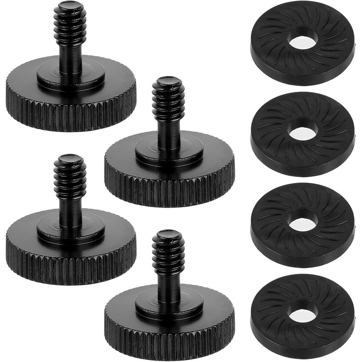 Set 4 bucăți șuruburi deget KALIONE 1/4" male/female, garnitură cauciuc 22mm, aliaj aluminiu