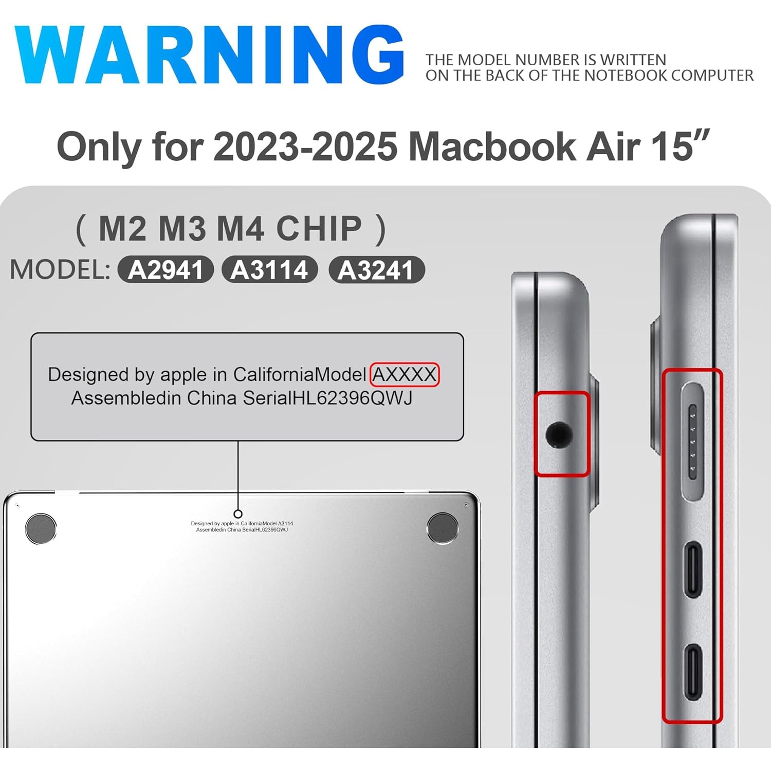 Carcasa laptop pentru MacBook Air 15, GPXIIZ, ultra subtire, transparent, 1.77mm