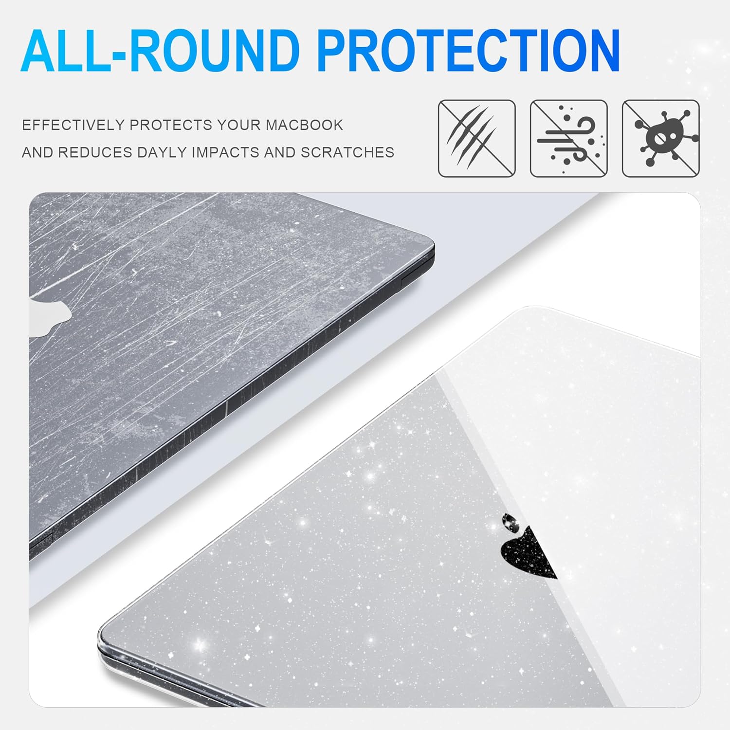 Carcasa laptop pentru MacBook Air 15, GPXIIZ, ultra subtire, transparent, 1.77mm