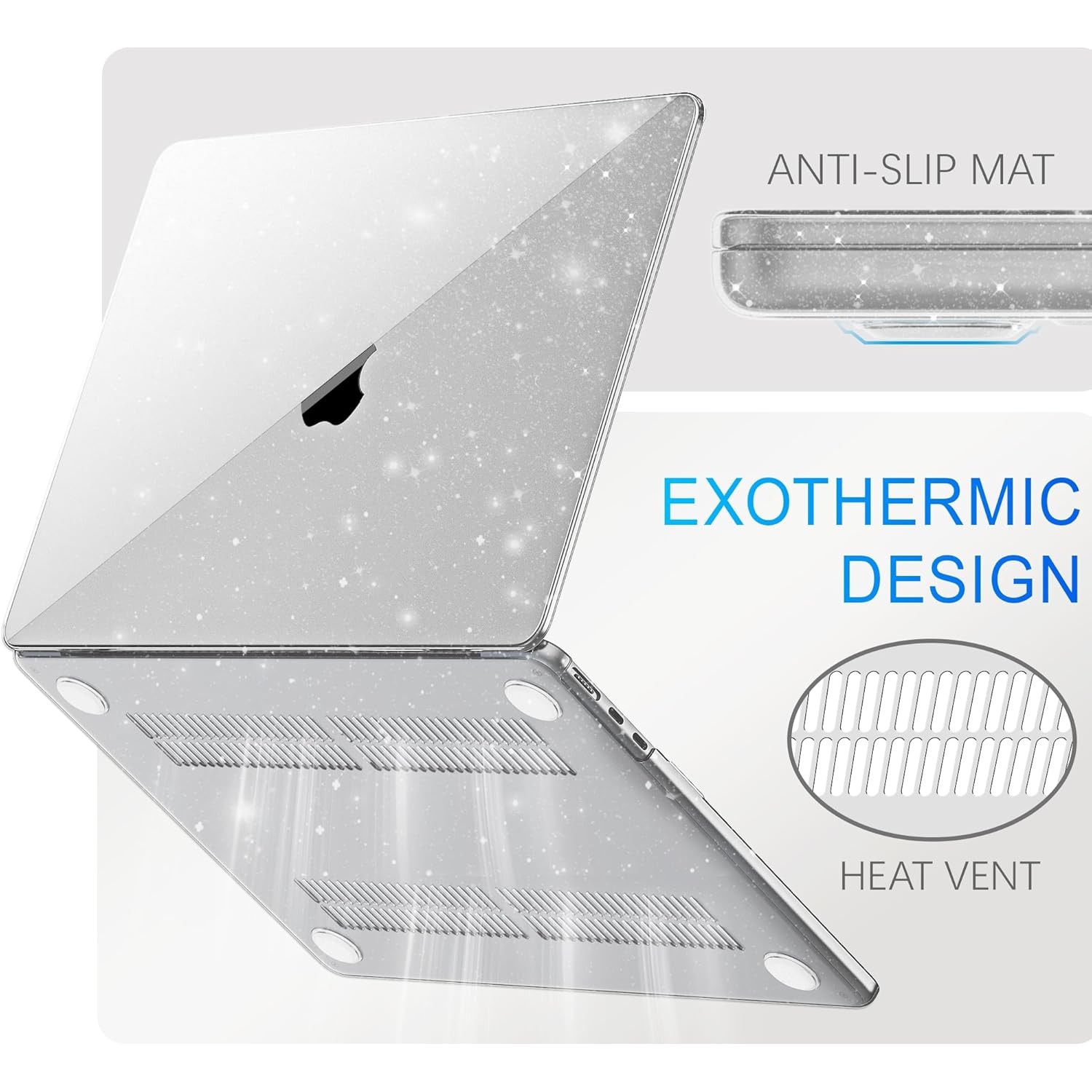 Carcasa laptop pentru MacBook Air 15, GPXIIZ, ultra subtire, transparent, 1.77mm