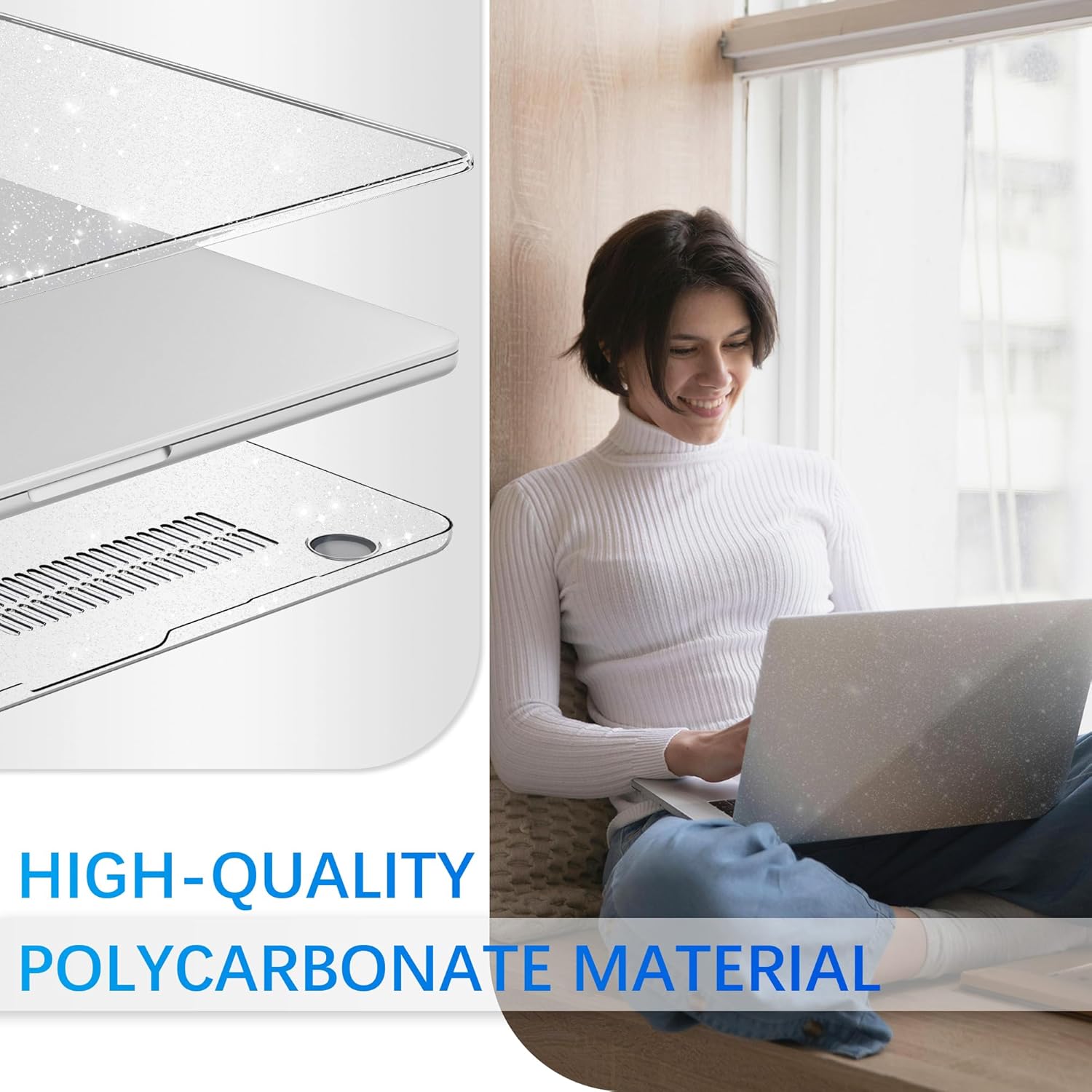 Carcasa laptop pentru MacBook Air 15, GPXIIZ, ultra subtire, transparent, 1.77mm