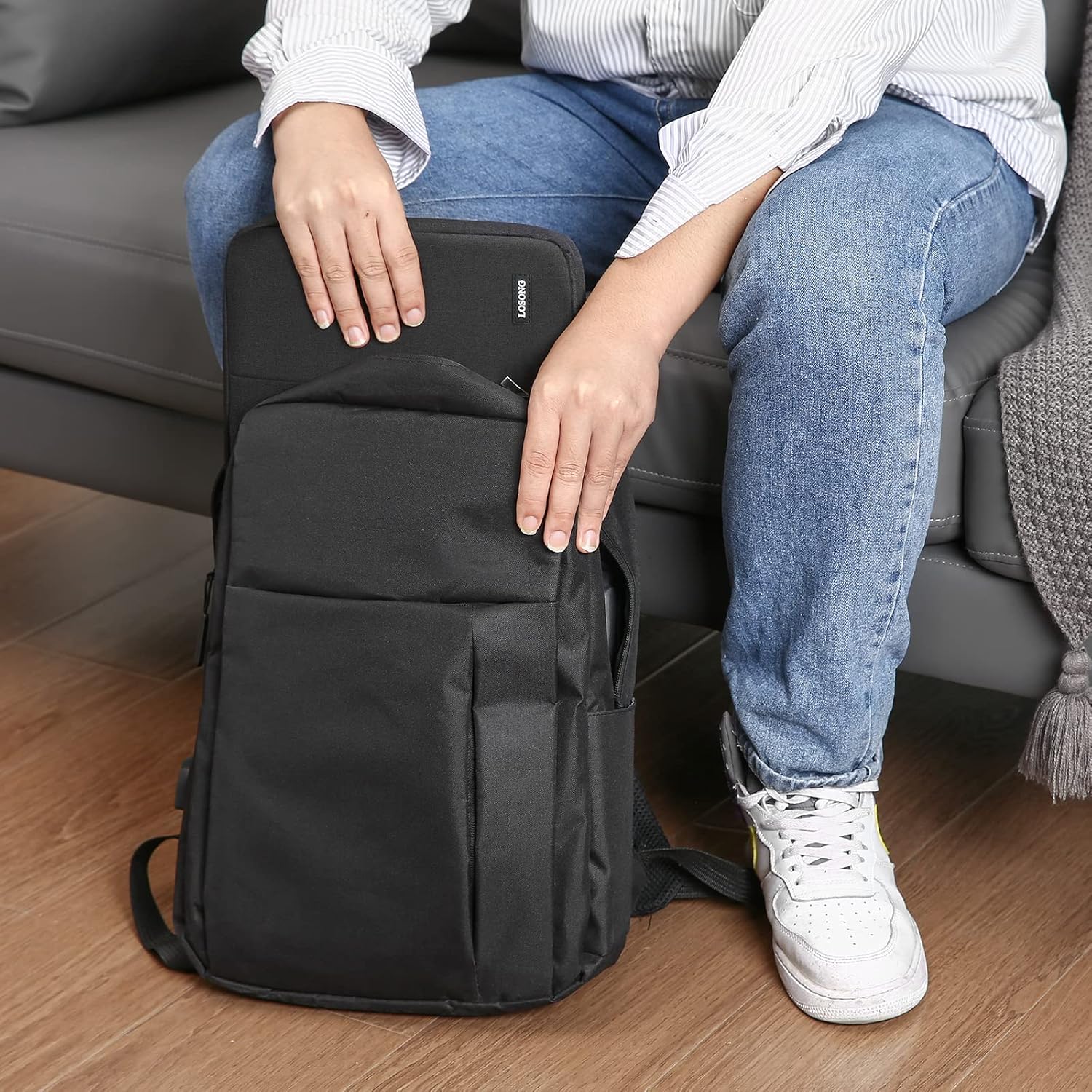 Husă portabilă, 18.5 inch, Losong, impermeabilă, dimensiuni 45x28.4cm, cu buzunar accesorii, negru