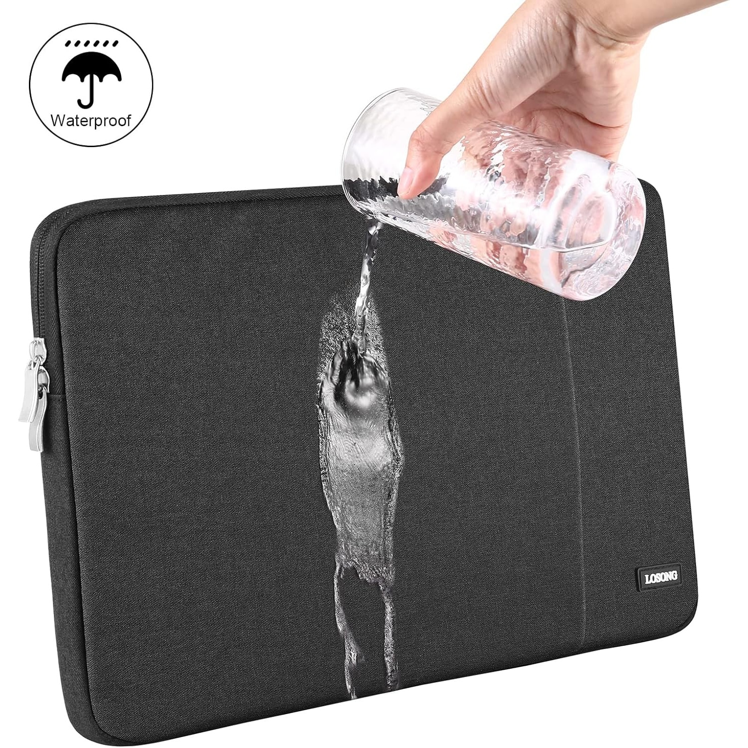 Husă portabilă, 18.5 inch, Losong, impermeabilă, dimensiuni 45x28.4cm, cu buzunar accesorii, negru