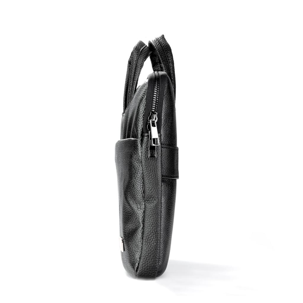 Geanta pentru Laptop 15 inch, Material Textil Premium, Interior Microfibra, Protectie Zgarieturi, Compacta si Usoara, Neagra
