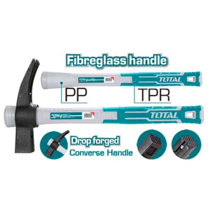Ciocan picior de capra Total, otel carbon, maner din fibra de sticla, 0.700 kg