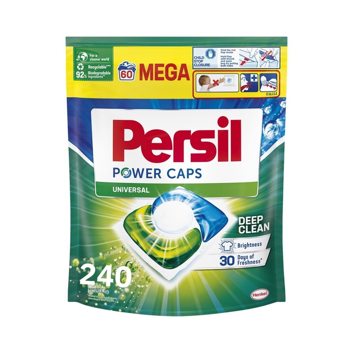 Detergent de rufe capsule Persil Power Caps Universal, 240 spalari, automat