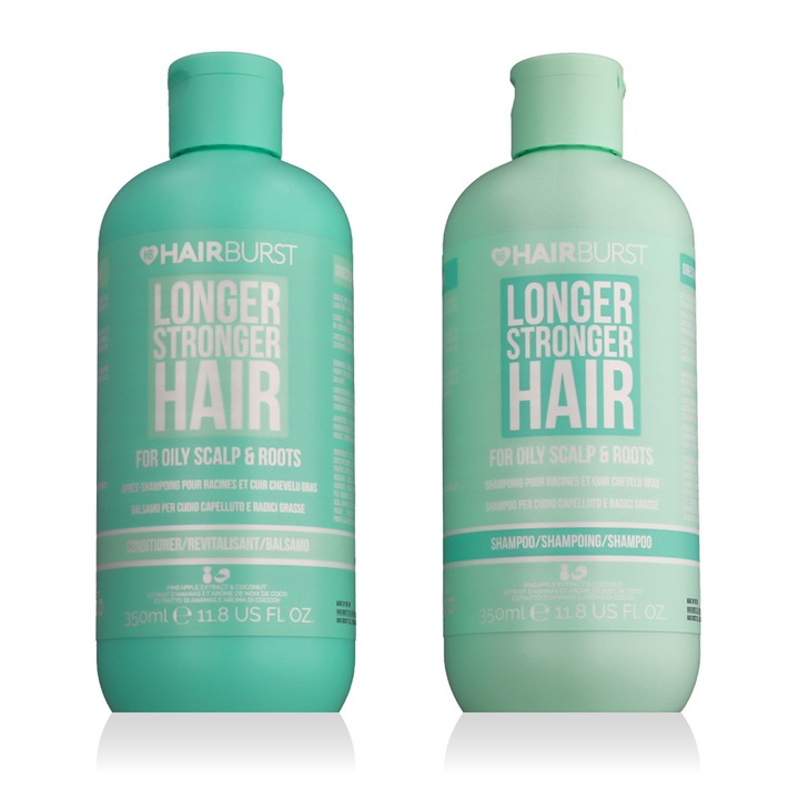 Hairburst sampon és balzsam szett zsíros hajra, természetes kivonatok, 500ml