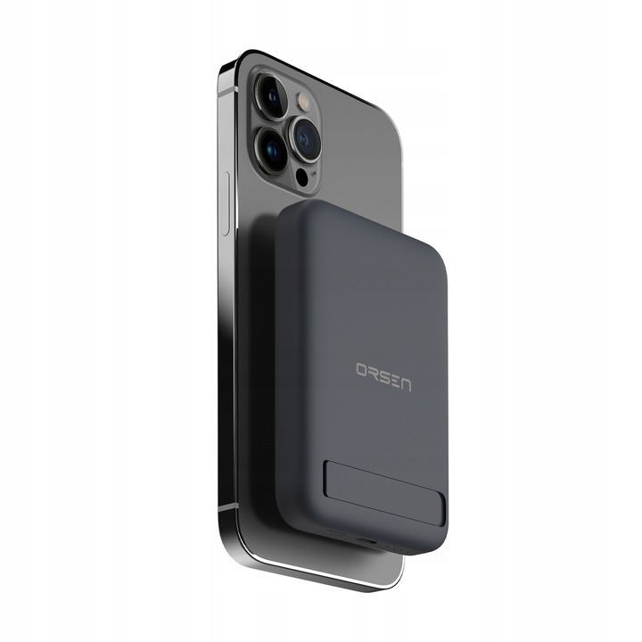 Baterie externa Orsen EW52 10000mAh, incarcare rapida 20W, wireless 15W, neagra, 16x69.5x100.5mm