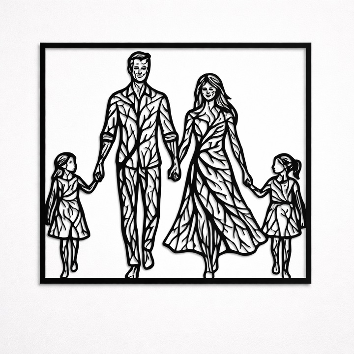 Tablou decorativ din lemn personalizabil 60x40cm, design modern, cadou ideal pentru familie