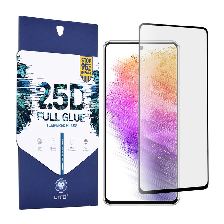 Folie pentru Samsung Galaxy A73 5G, Full display, Sticla, Lito, Transparenta