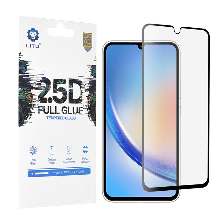 Folie pentru Samsung Galaxy A34 5G, Full display, Sticla, Lito, Transparenta