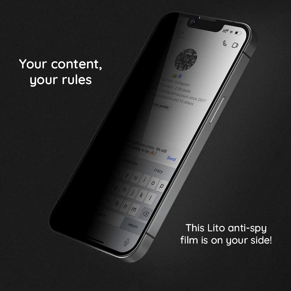 Husa Protectie Compatibila cu HD PRO Privacy, Lito, iPhone 15 Plus - Black