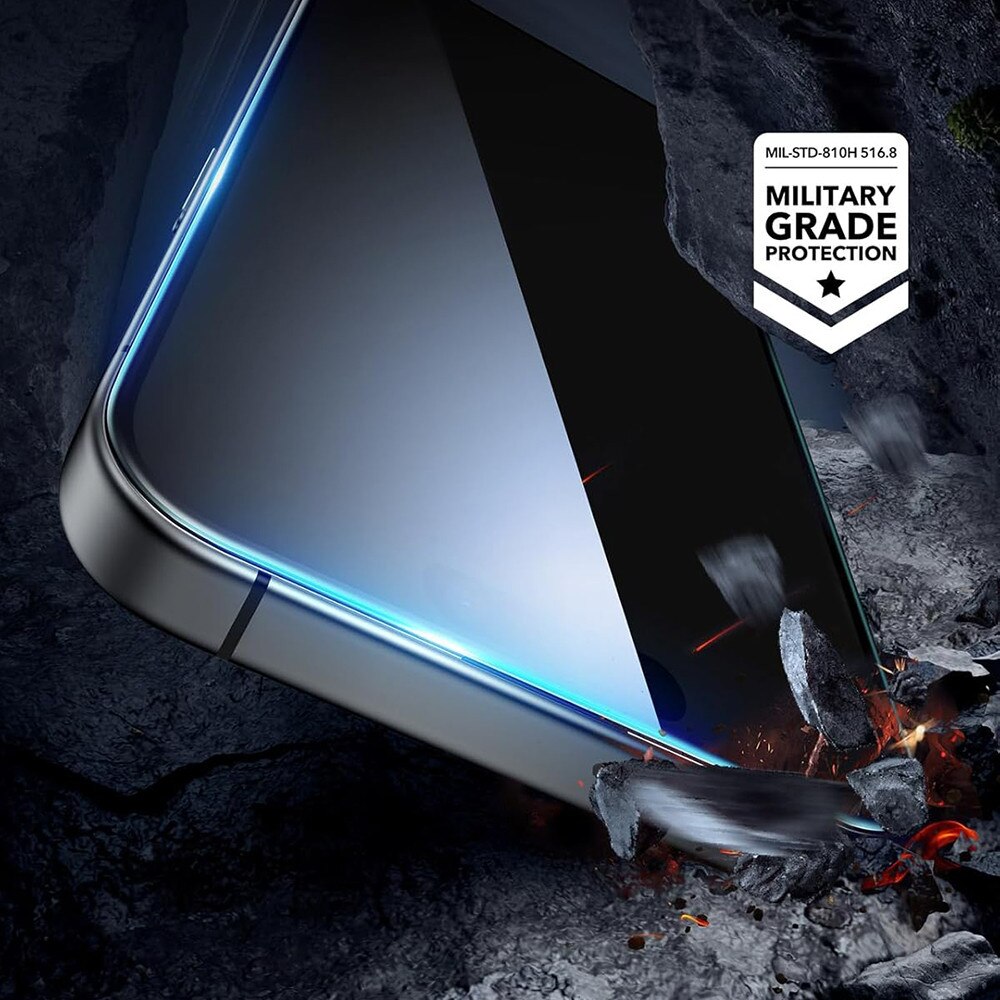 Husa Protectie Compatibila cu Tempered Glass, ESR, iPhone 16 - Black
