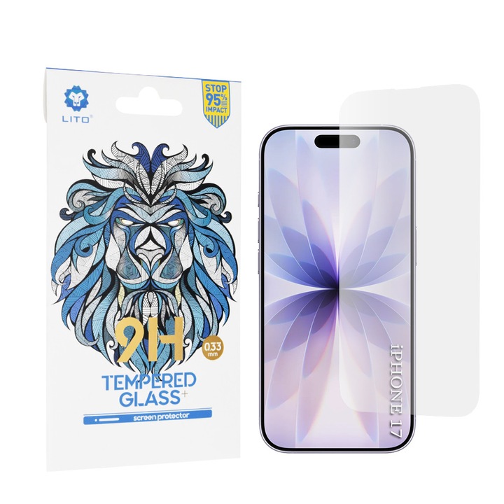 Folie protecție pentru telefon Lito 2.5D Sticlă securizată Transparentă iPhone 16 Pro / iPhone 17 / iPhone 17 Pro