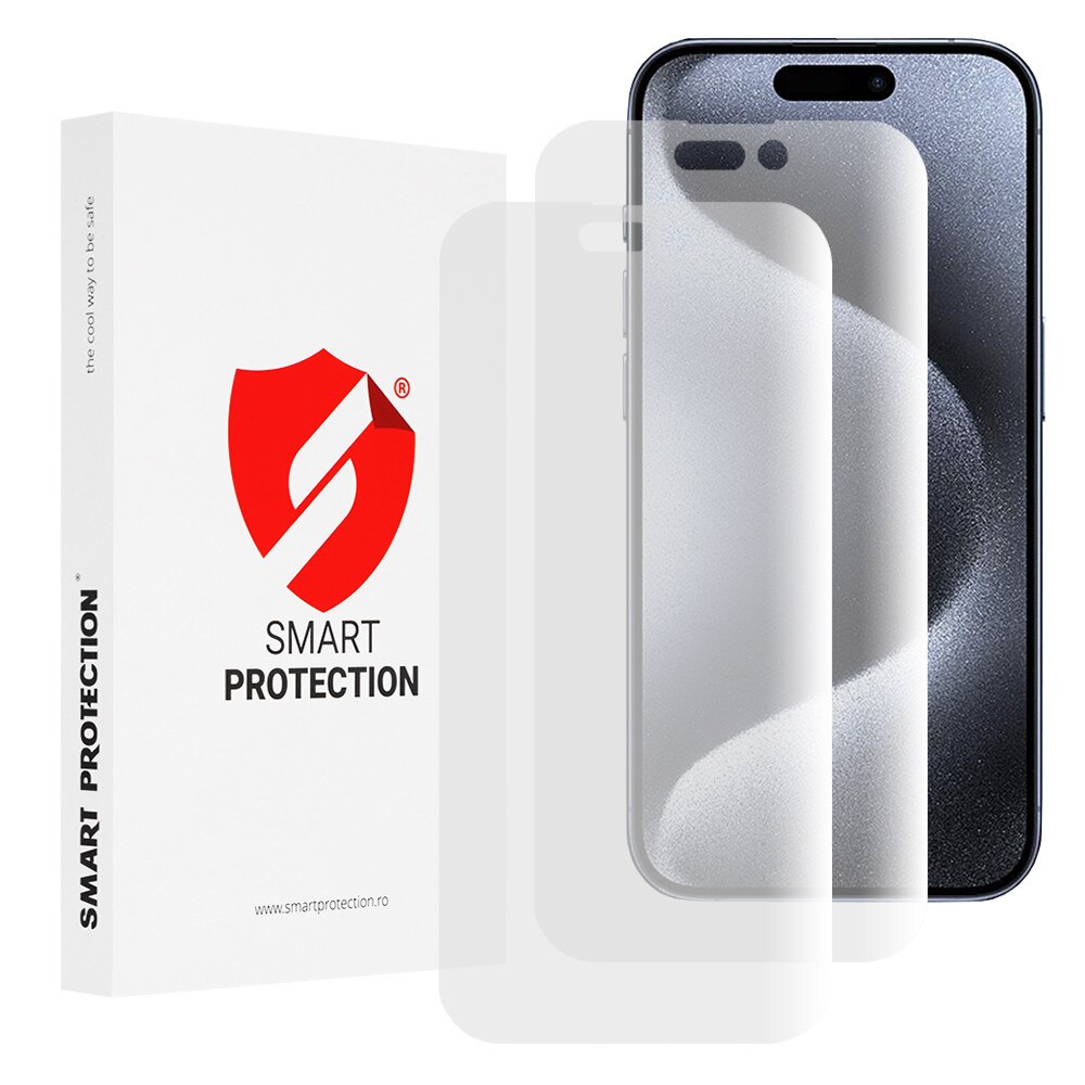 Husa Protectie Compatibila cu Premium Classic (2 pack), Smart, iPhone 15 Pro - Clear