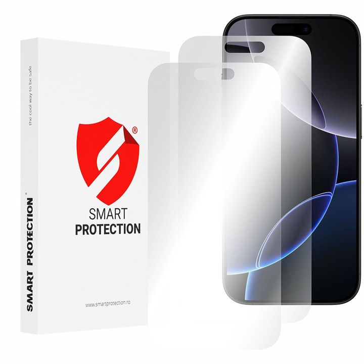 Smart Protection telefonfólia szett, 2 db, átlátszó, elasztomer, rugalmas, iPhone 16 Pro készülékhez