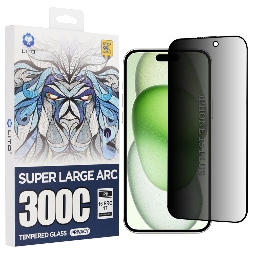 Husa Protectie Compatibila cu D+ Max Privacy 300C, Lito, iPhone 15 Plus - Black