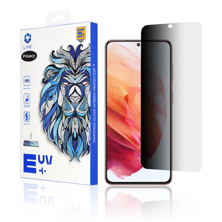 Folie pentru Samsung Galaxy S21, Full display, Sticla, Lito, Privacy