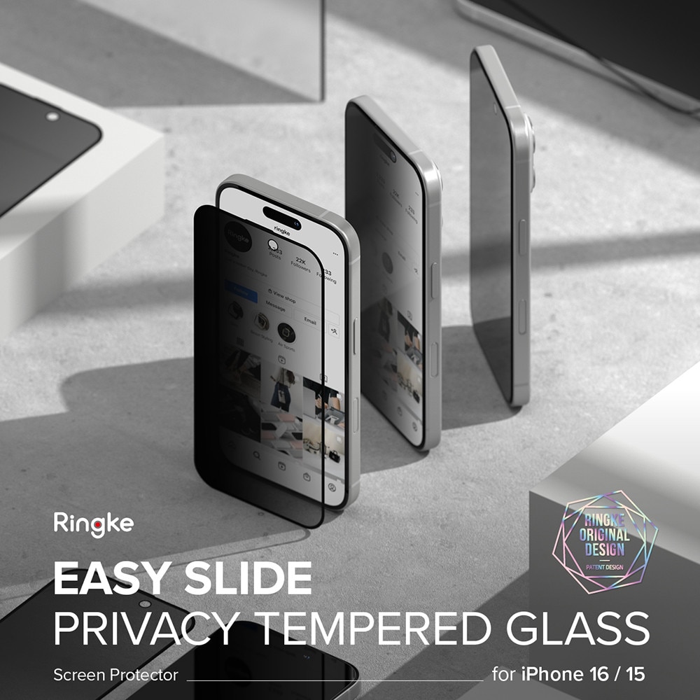 Folie telefon Ringke Sticla securizata Transparenta set 2 bucati pentru iPhone 16 Pro