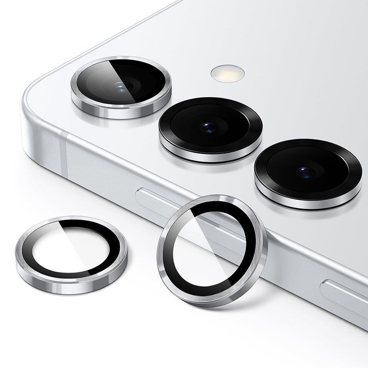 Защитен калъф, съвместим с S+ стъклен протектор за камера, Lito, Samsung Galaxy S25 - Сребрист