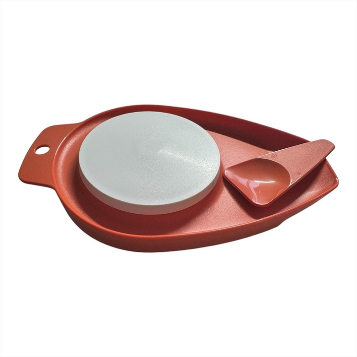 Tocator Tupperware Mamsell Portocaliu cu Spatula - Ajutor Mic