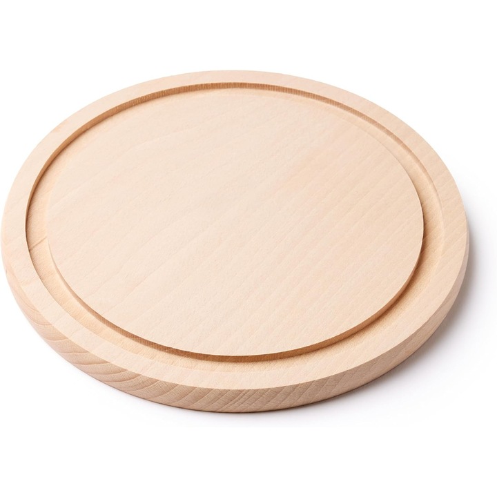 Tocator din Lemn de Fag, Rotund, 22 cm - Ideal pentru Servire si Taiere