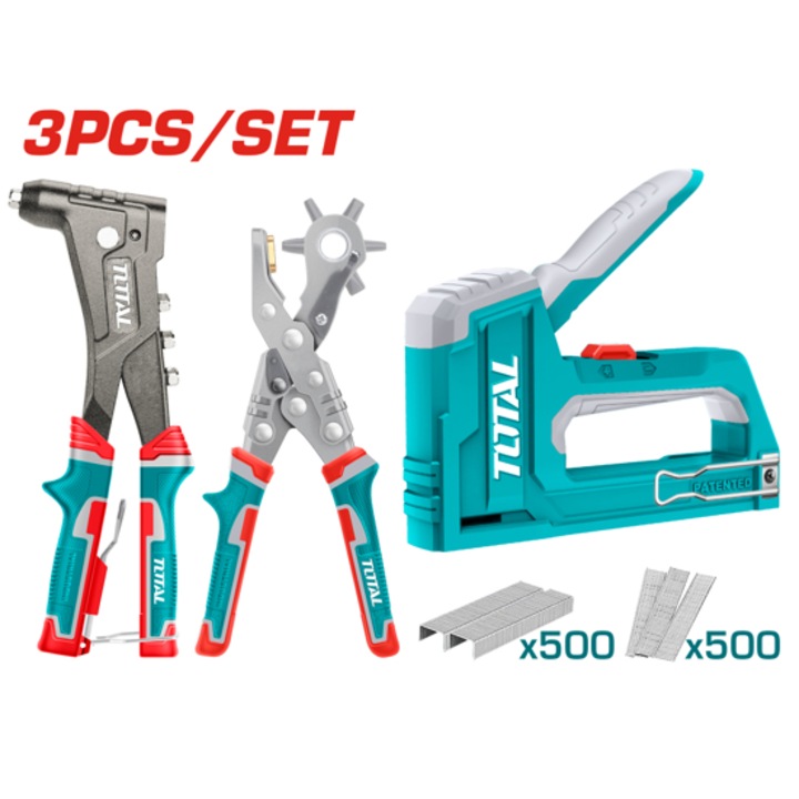 Set scule de fixare TOTAL INDUSTRIAL, 3 buc