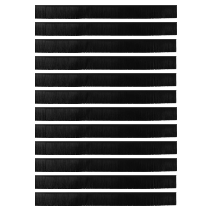 Dopuri pentru usi autoadezive vidaXL, 12 pcs Negru 100 cm