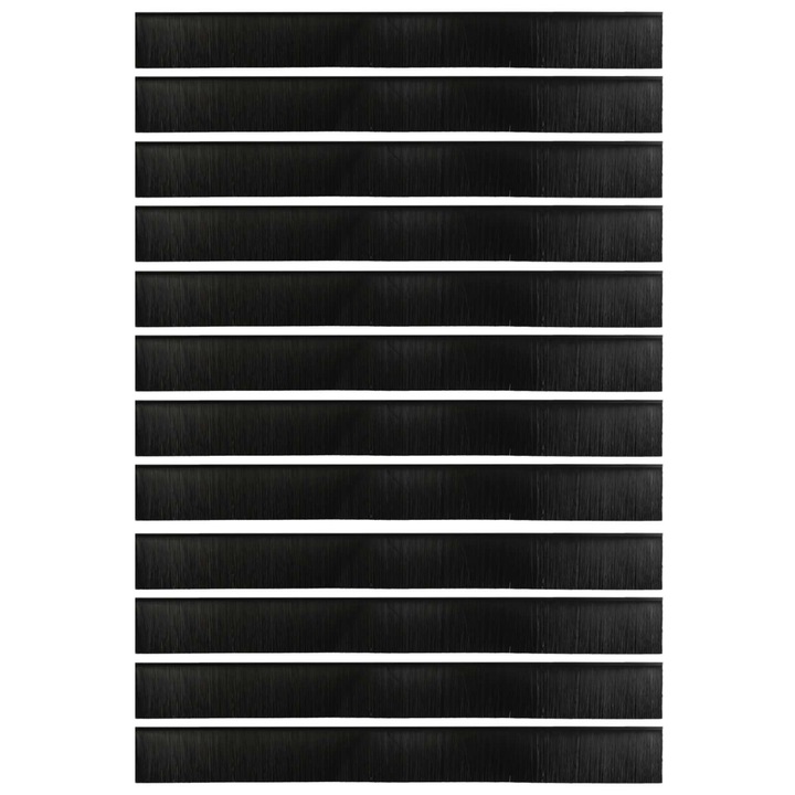 Dopuri pentru usi autoadezive vidaXL, 12 pcs Negru 100 cm