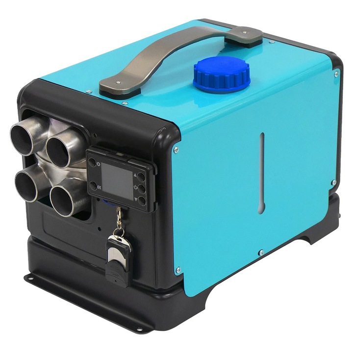 Incalzitor diesel auto, 5kW, aliaj de aluminiu cu 4 gauri, albastru