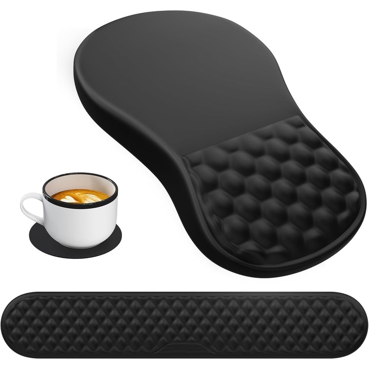 Mouse Pad Ergonomic cu Suport Incheietura, Spuma Memorie, Anti-Alunecare