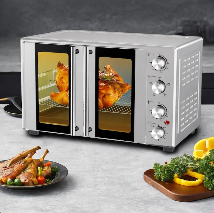 Електрическа фурна, 65л, 3000W, конвекция, грил, таймер 120 мин, сребриста