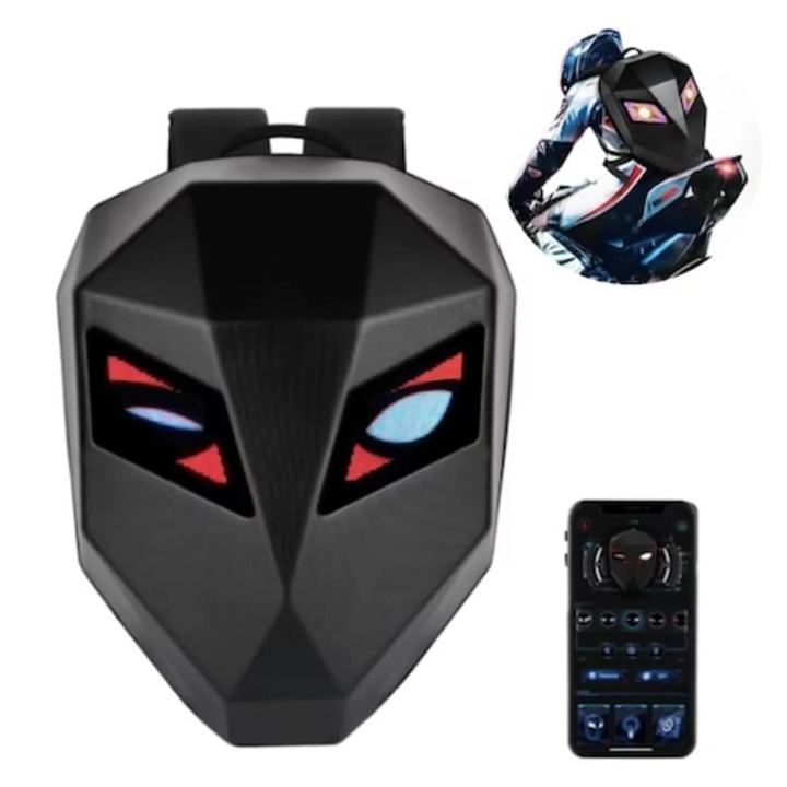 Rucsac Modern cu Ecran LED, Protectie la Apa, Centuri de Siguranta, Design Ergonomic, Negru