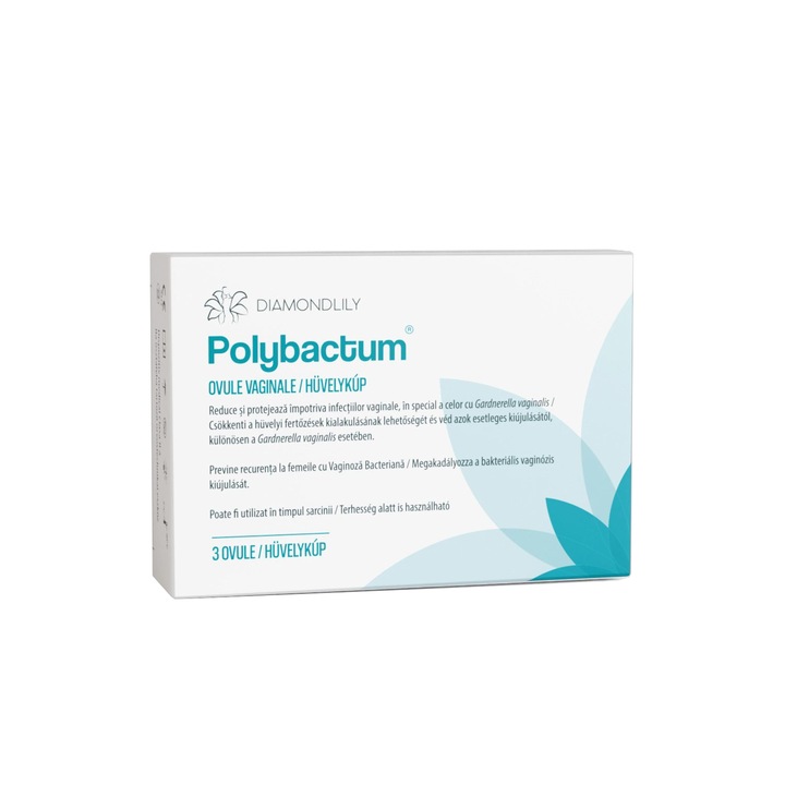 Polybactum® - ovule vaginale pentru vaginoza bacteriana care protejeaza si reduce infectiile vaginale, DiamondLily, 3 ovule