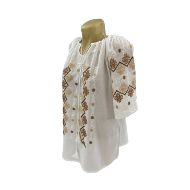 Ie Nationala Din Panza Topita De Bumbac, Pentru Dama, marime Universala. Maneca Scurta. Decolteu Ajustabil