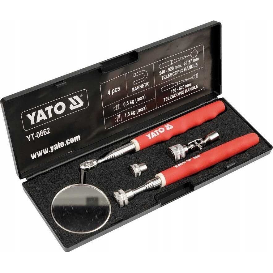 KS Tools 550.1090 Flexibler und Teleskop-Magnethalter und Inspektionsspiegel-Satz, 6-tlg
