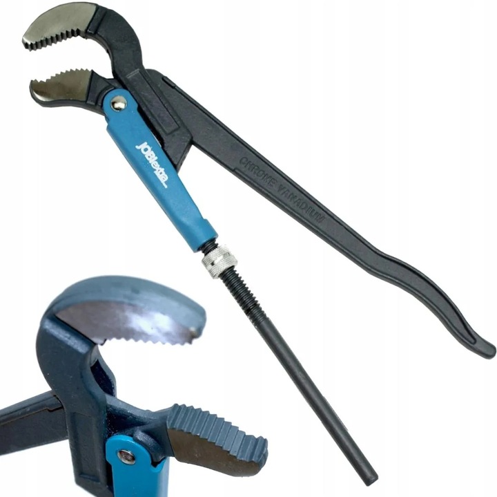 Cheie ajustabila pentru tevi 1,5" JOBIextra, 90°, 42cm, crom-vanadiu