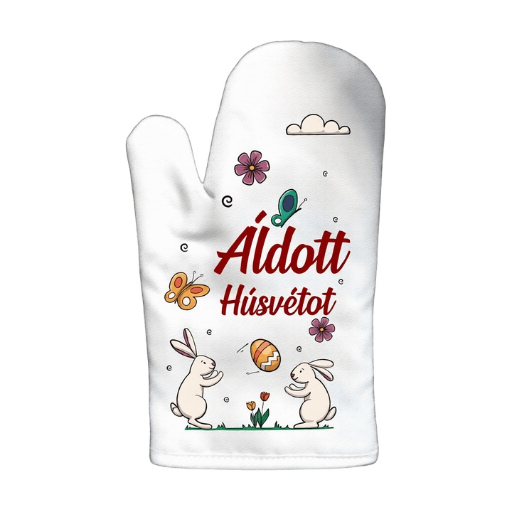 Manusa de Bucatarie cu Magnet "Áldott húsvétot" - 16.1 x 26.5 cm