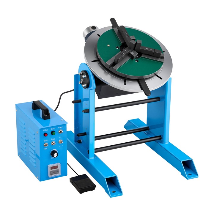 Pozitioner de sudura rotativ, capacitate 300 kg, viteza reglabila 0, 2-2, 5 rpm, inclinare -45-90, 580x700x625mm, culoare industriala
