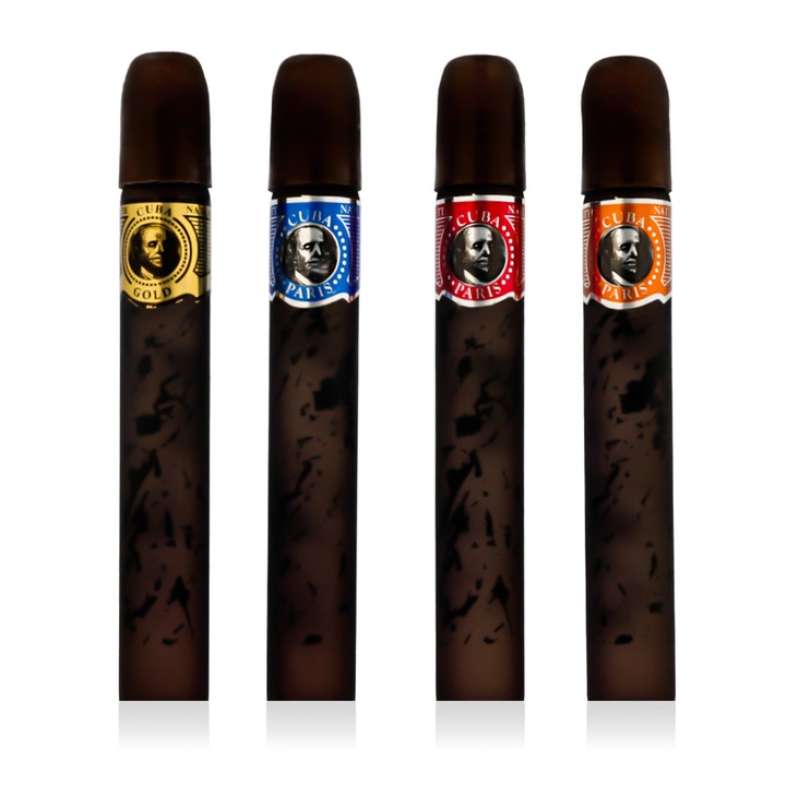 Set de parfumuri Cuba pentru bărbați EDT MINI 4 x 5 ml, Cuba Gold, Cuba Blue, Cuba Red, Cuba Orange