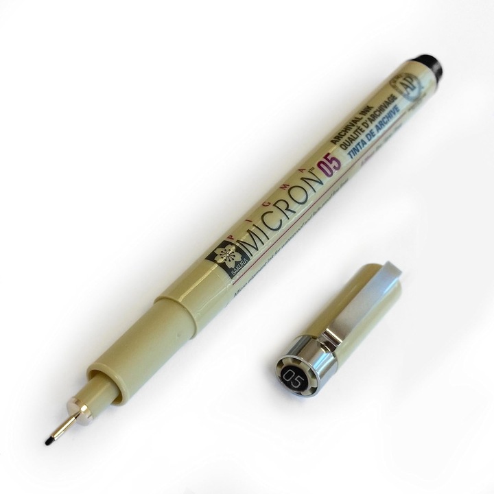 Pix Sakura Pigma Micron 0.5mm, Negru - Fineliner Pigmentat