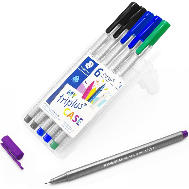 Pixuri Fineliner STAEDTLER Triplus, 0.3mm, Set 6 Culori