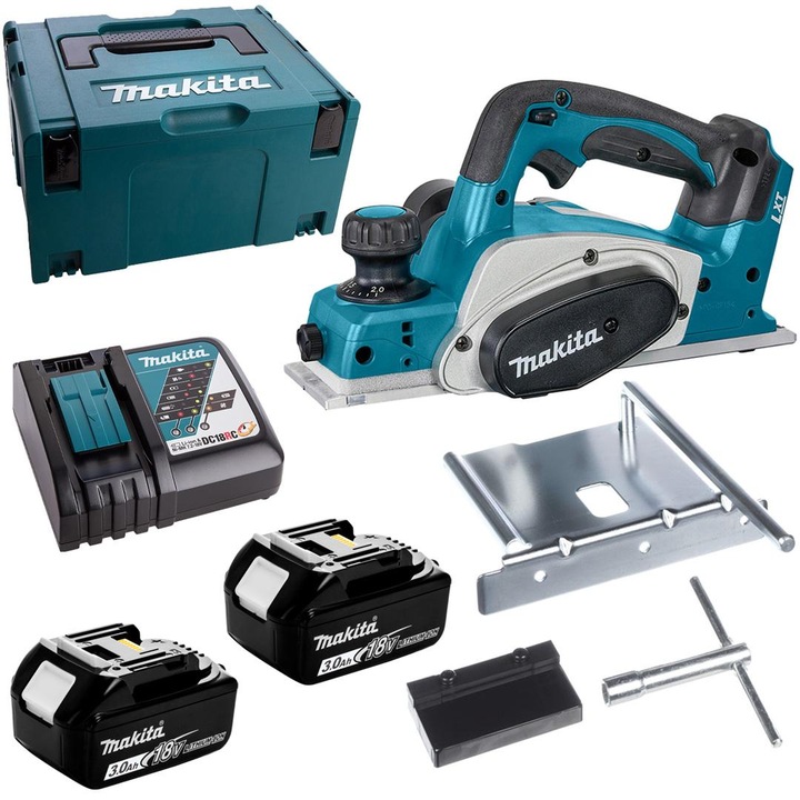 Rindel electric 18V, Makita DKP180, 82mm, 2x3Ah, cu hamulec, in valiza MAKPAC