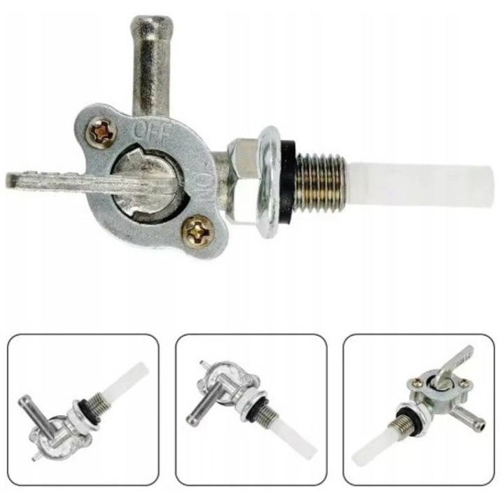 Robinet combustibil stanga pentru agregat, totalstore, 10mm, 6mm, set 1 buc.