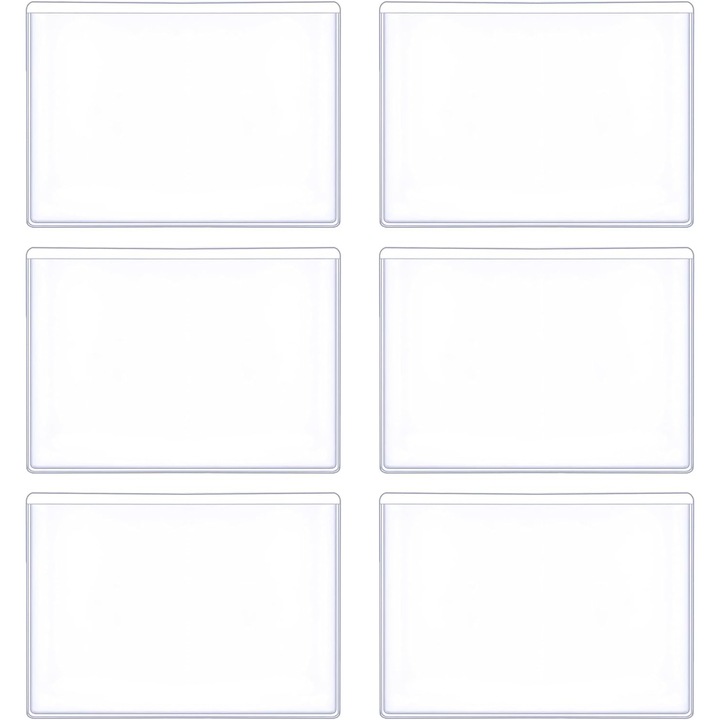 Set 6 Huse Card Identitate Transparent A7, 80x120mm, Impermeabile