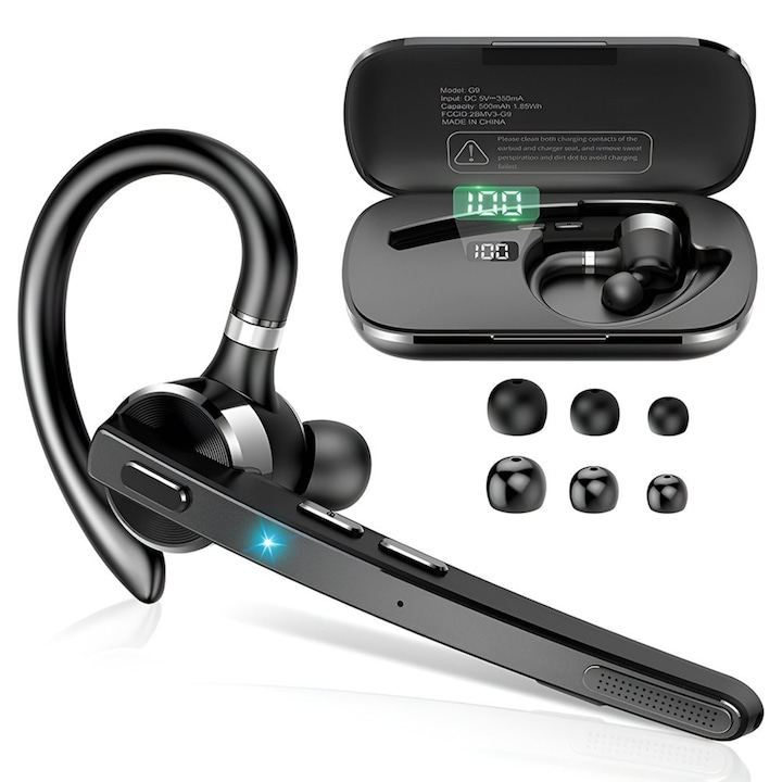 Casti wireless audio, VENTION, Bluetooth 5.3, Control prin Atingere, Autonomie 20 h, Impermeabil IPX4, Carcasa de protectie din silicon CU si snur din silicon, Negru